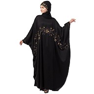 Nida kaftan abaya with premium handwork- Black